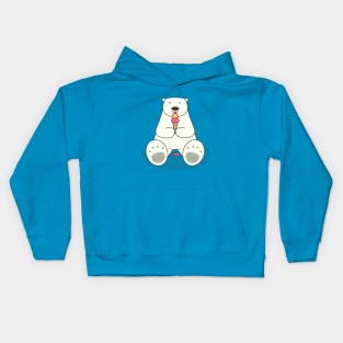 Ice Cream Lover Polar Bear Kids Hoodie